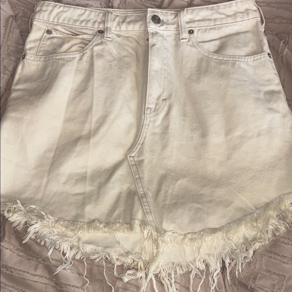 We The Free Off-White Denim Skirt NWOT